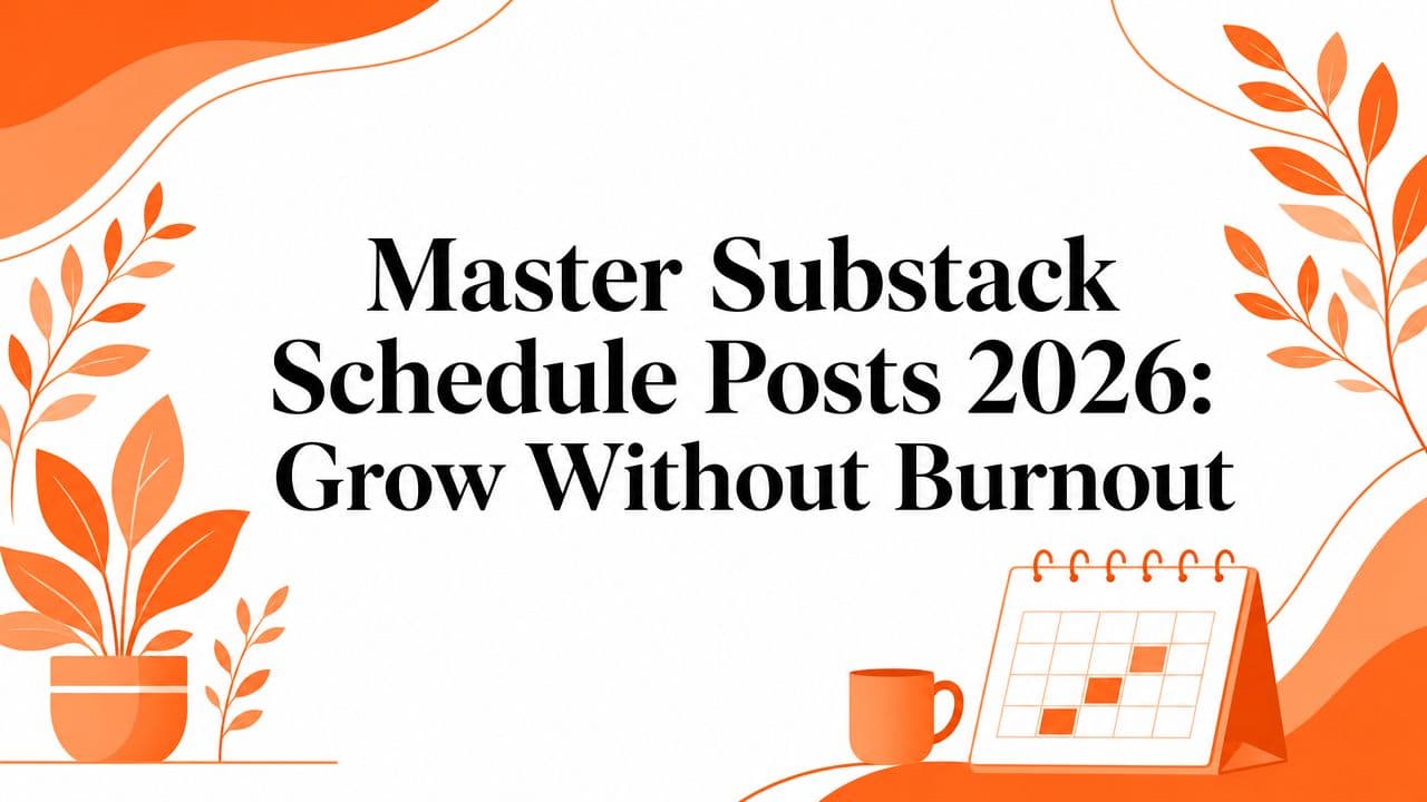 Master Substack Schedule Posts 2026: Grow Without Burnout