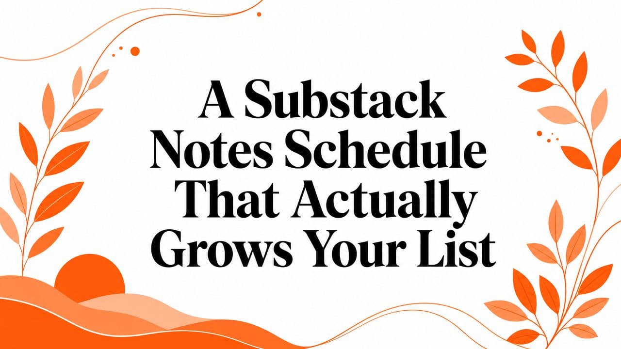 A Substack Notes Schedule That Actually Grows Your List
